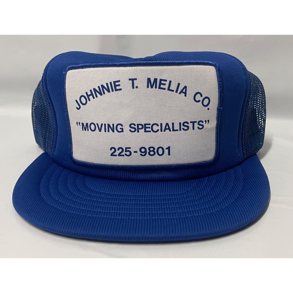 JOHNNIE MELIA CO. MOVING SPECIALISTS CAP‎ HAT VINTAGE BLUE